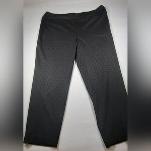 Jones & Co Pants Womens 3X Black Polka Dots Capri Pull On Slim Leg NWT